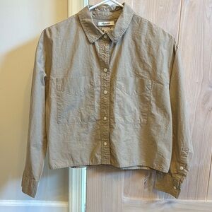 Madewell Khaki Button-Up Blouse
